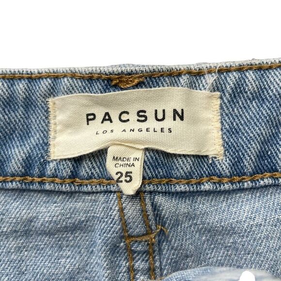 PacSun Raw Hem Denim Skirt Short High Rise Size 25 - Picture 3 of 3